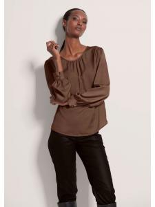 MADELEINE Атласная блузка без застежек, цвет эспрессо