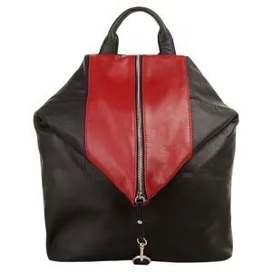 Городской рюкзак Cluty, натуральная кожа, производство Италия, красный