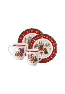 Набор посуды Hutschenreuther Happy Wintertime, 4 предмета, бело-красный