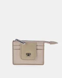 Женский кошелек Pierre Cardin из кожи с тиснением в елочку, бежевый