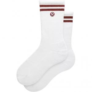 Носки Crew Unisex 1 упаковка Lululemon, 1 pack (белый/rock оранжевый wht/rowd)