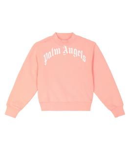 Хлопковая толстовка с логотипом Palm Angels Kids, Pink White