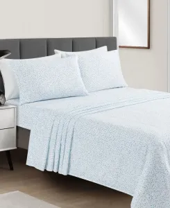 Комплект постельного белья из микрофибры с принтом, 4 предмета, размер California King, простой в уходе Macy'S, бирюзовый
