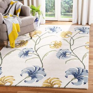 Ковер SAFAVIEH, 229 x 290 см, Soho Collection, Beige & Multi, ручной работы из шерсти и вискозы, идеален для помещений с высокой проходимостью в гостиной, спальне (SOH767B)