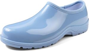 Водонепроницаемые садовые туфли DKSUKO для женщин, туфли без шнуровки, короткие ботинки до щиколотки для работы и садовые сабо с комфортной стелькой, Lake Blue