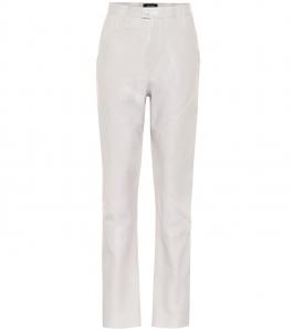 Кожаные брюки с высокой талией Xenia Isabel Marant, Chalk