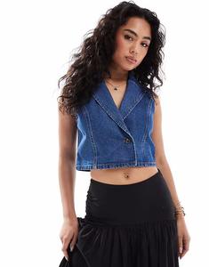 Джинсовый топ ASOS DESIGN в полувыцветшем синем цвете