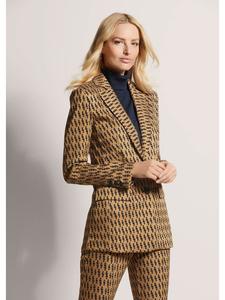 MADELEINE Длинный трикотажный пиджак карамельного / черного / серого цвета