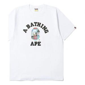Футболка plaid small short sleeve tee 'white' A Bathing Ape, белый