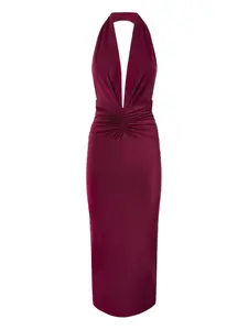 Платье миди Zendaya с вырезом халтер The Andamane, красный