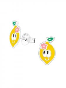 Alexander York Серьги «Лимон», серьги-гвоздики из серебра 925 пробы, комплект из 2 штук