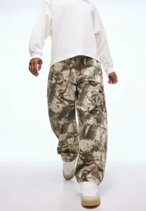 Широкие брюки с суперпринтом Bershka, Dark Brown