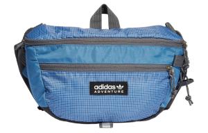 Футболка Adidas Originals из переработанного материала с одним плечом и набедренной сумкой через плечо Unisex изменённого синего цвета