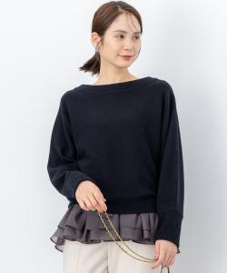 Вязаный свитер с вырезом-лодочкой из смеси шерсти и кашемира Suite, цвет Black [005]