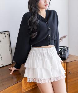 Вязаный кардиган с V-образным вырезом и пуговицами в форме сердца