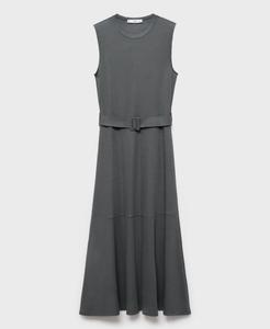 Женское платье миди с поясом MANGO, Medium Heather Gray