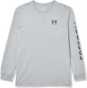 Under Armour мужская футболка с длинным рукавом Freedom Flag, (035) Steel Light Heather/Black
