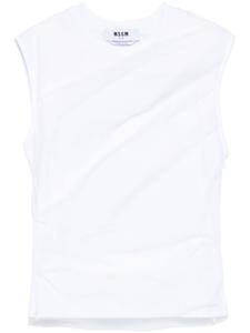 MSGM топ с сетчатыми вставками, белый