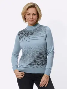 Свитер с воротником стойкой Classic Basics "Пуловер", голубой