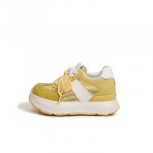 Низкие повседневные туфли с амортизацией, противоскользящие и износостойкие для женщин Milan love song, Yellow