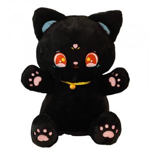 Мягкая игрушка котенок Cute Cat Baby Kitten Dolls высота 35см/40см/50см/60см OU DI PIG, черный