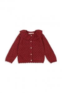 Детский кардиган ПРАЗДНИЧНЫЙ ВЯЗАНЫЙ КАРДИГАН Konges Sløjd, красный