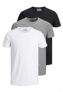 Футболка базовая 3 PACK O-NECK Jack & Jones, цвет black/white/grey