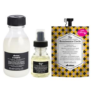 Набор для всех типов волос: шампунь, 90 мл + масло, 50 мл + восстанавливающая маска, 50 мл Davines Oi oil