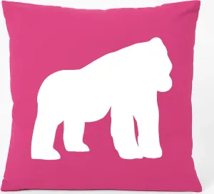 Подушка для дивана Huuraa "Силуэт гориллы" 40x40 см с хлопковым наполнителем цвета фуксии, сувенир "Горилла" Hellweg Druckerei