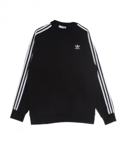 Черная толстовка с круглым вырезом и тремя полосками Adidas, черный