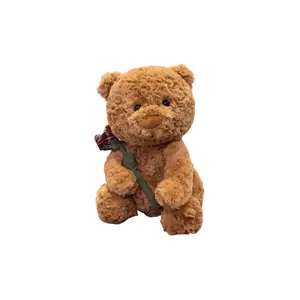 Медведь, шарф с розой плюшевая кукла 25см/30см/35см/45см высота LEVENKENESS