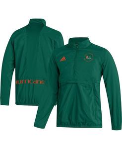 Мужская зеленая куртка на молнии Miami Hurricanes AEROREADY adidas, зеленый