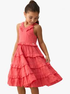 Детское платье Marie Cotton с ярусами и рюшами Angel & Rocket, Coral