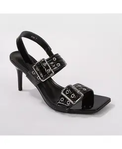 Ана Сандалии на каблуке с двойными ремешками BERNESS, черный
