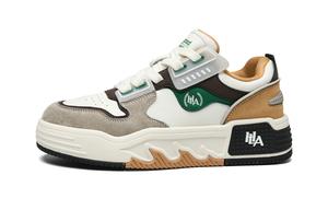 Нескользящие низкие кроссовки для скейтбординга для мужчин HLA, White Brown