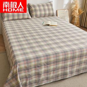 Antarctic Простыня 160х230 см из 100% хлопка, цвет Green And Brown Plaid, мягкая