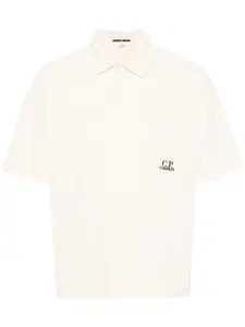 Рубашка поло с вышитым логотипом C.P. Company, нейтральный