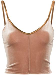 Forte Forte укороченный бархатный топ, коричневый
