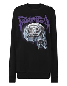 Толстовка с круглым вырезом Oversize Skull PHILIPP PLEIN, черный