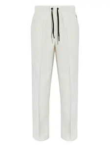 Спортивные штаны с логотипом и кулиской Moncler Grenoble, белый