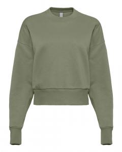 Женская толстовка с круглым вырезом и тяжелым воротом Next Level, светло-оливковый