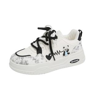 TONYBEAR Женские лоу-топ скейтборд кроссовки бежево-черные, цвет Beige Black