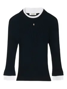 Рифленая футболка с длинными рукавами Sandro, синий
