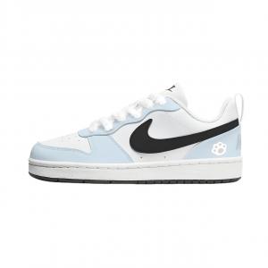 Nike Кроссовки для скейтбординга Court Borough Dusty Blue Paw, устойчивые к истиранию, низкие, детские, unisex