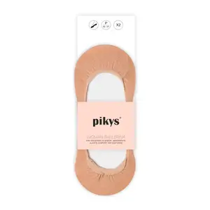 Носки 2 шт Pikys Ballerina low-cut cotton no show, бежевый