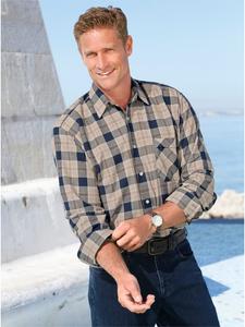 Рубашка с длинными рукавами бежево-синего цвета WITT WEIDEN