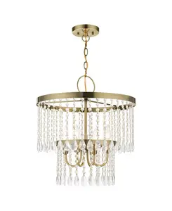 Подвесная люстра Elizabeth с 4 лампами Livex, brass