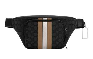 Кошелек Thompson Jacquard с отделкой из мелкозернистой кожи, наплечная сумка, поясная сумка Tubas мужская черная COACH