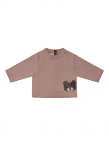 Кардиган с аппликацией в виде медведя Fendi Kids, нейтральный