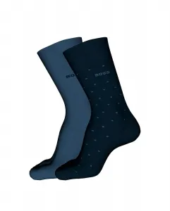 Набор из двух мужских носков из бамбука, универсальный размер Boss, темно-синий